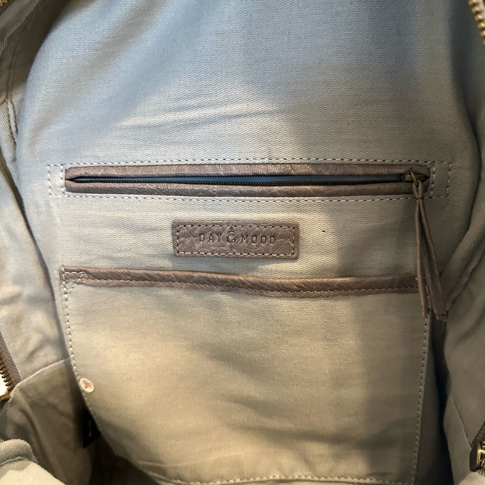 Elegant Gray Soft Leather Backpack. - Picture 7 of 11